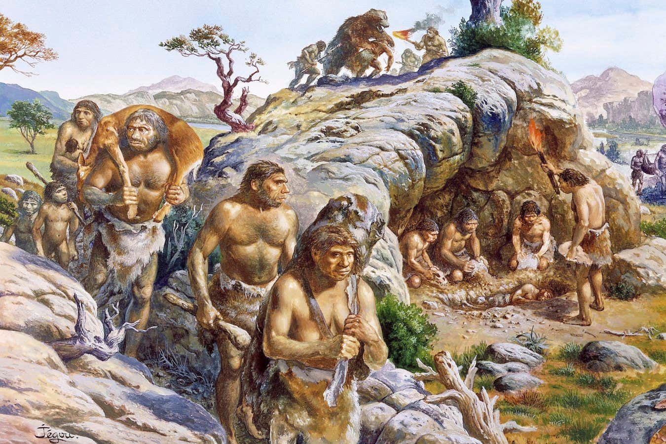 An artist’s impression of Neanderthal lifeCHRISTIAN JEGOU/SCIENCE PHOTO LIBRARY