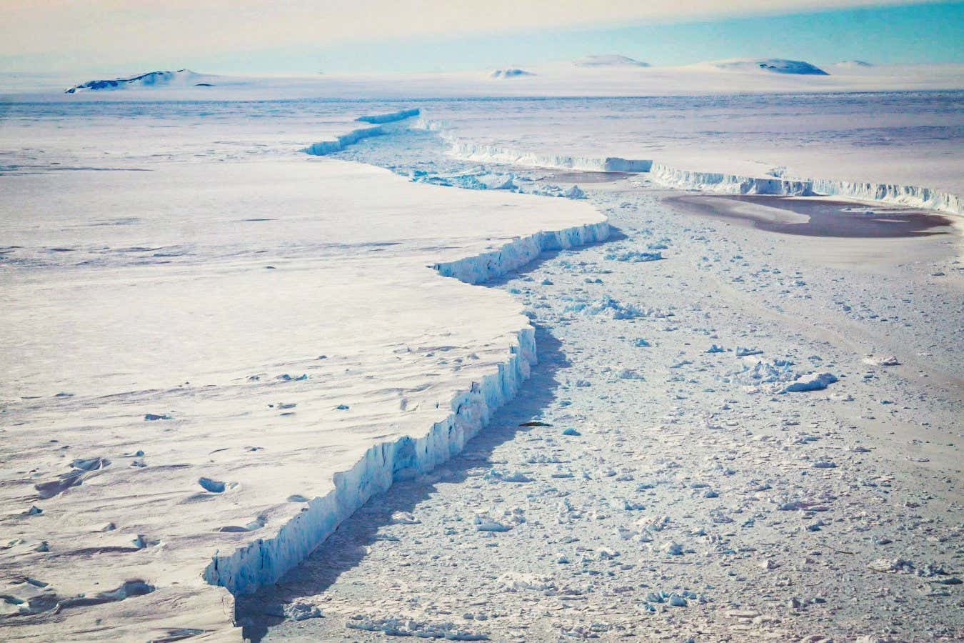 Giant icebergs have been breaking off the edge of Pine Island ice shelfNASA/Brooke Medley