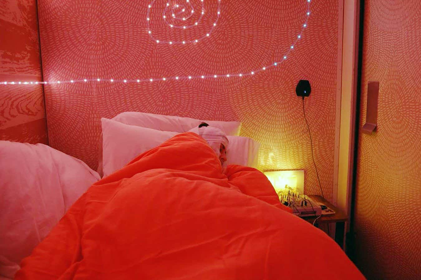 One of the study’s participants asleep during the experimentMia Lux