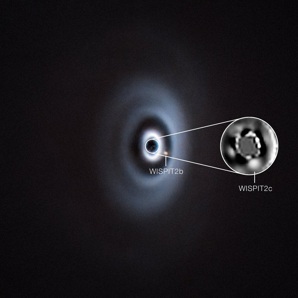 An image of WISPIT 2 taken by the Very Large Telescope in Chile. Astronomers have just found a se...