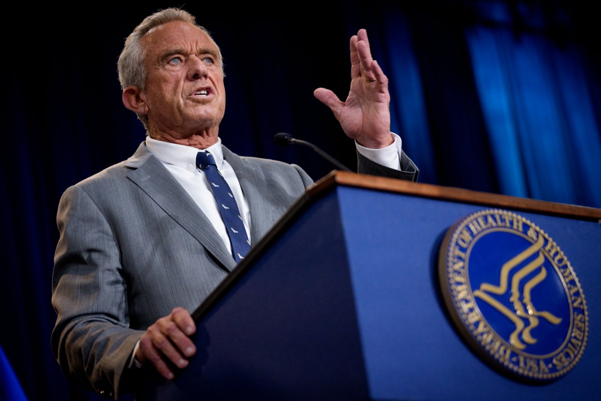 Secretary of Health and Human Services Robert F. Kennedy, Jr., speaks at a news conference at the...