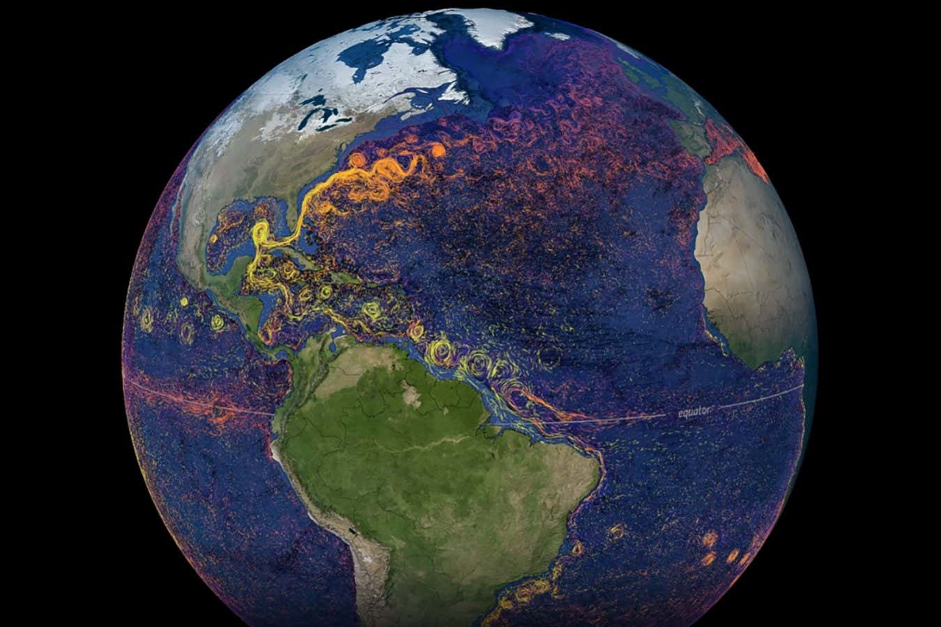Visualisation showing the western boundary currents that form part of the Atlantic Meridional Ove...