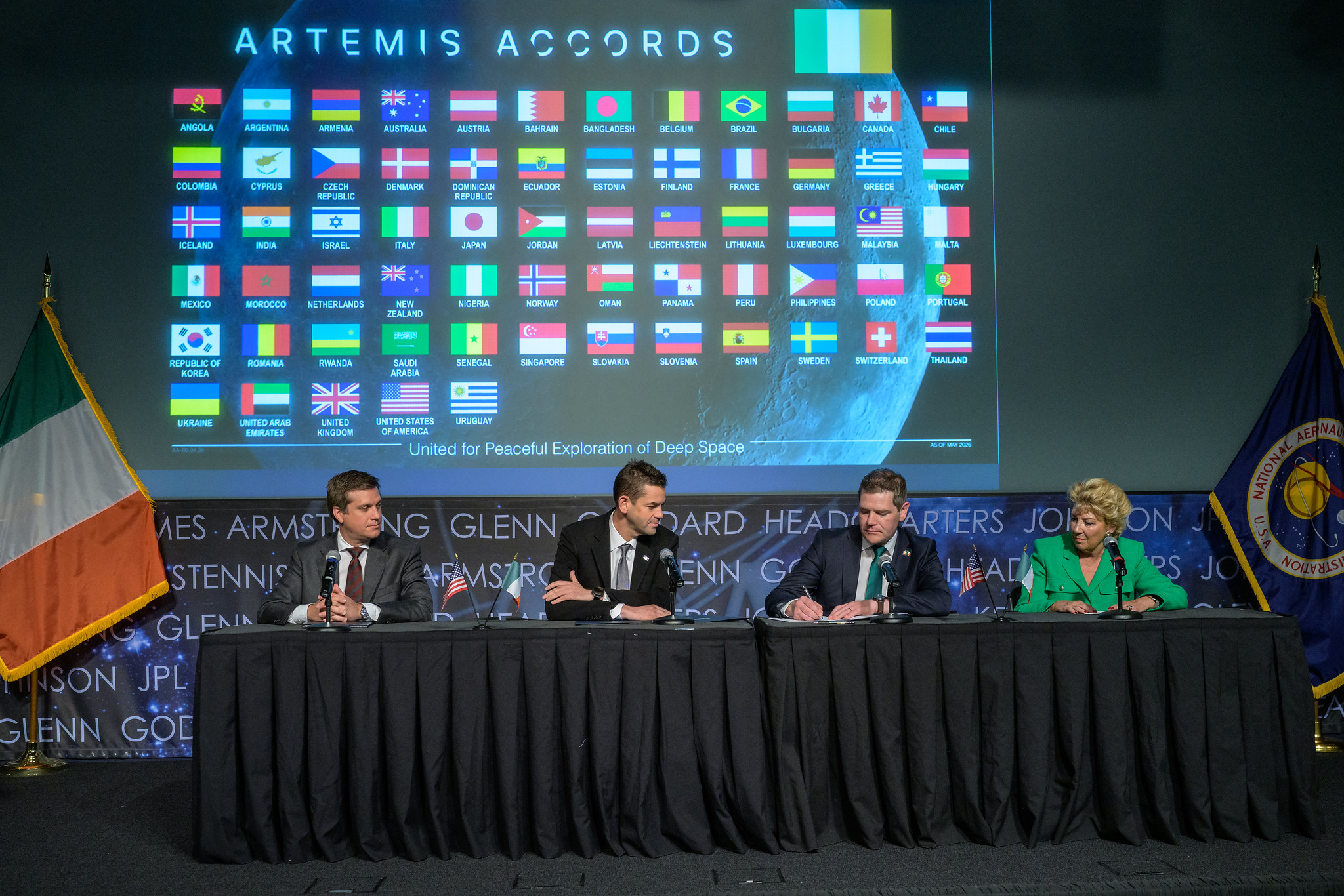 Ireland signed the Artemis Accords Monday during a signing ceremony hosted by NASA, becoming the ...