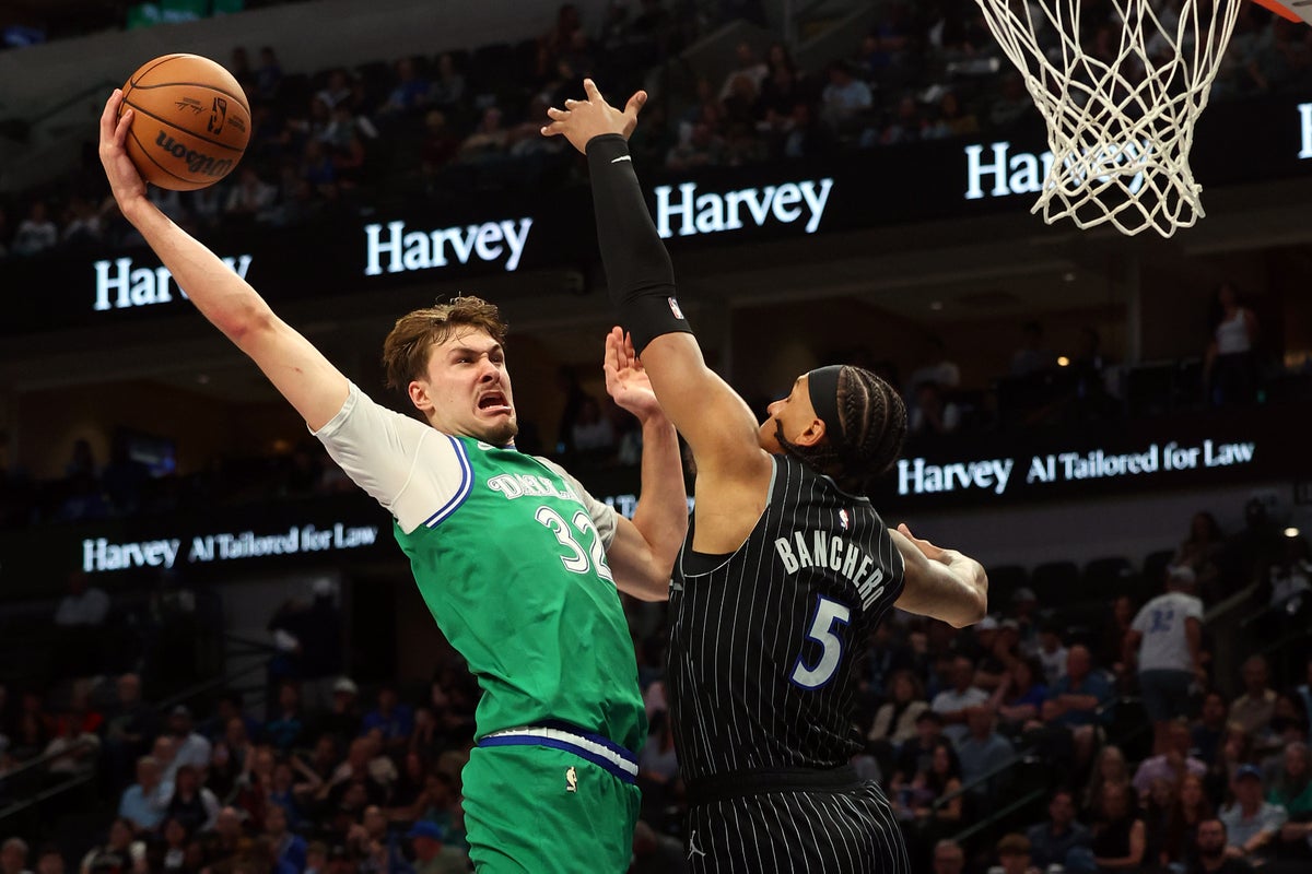 Cooper Flagg, the first overall pick of last year’s NBA draft, goes up for a dunk. Paolo Banche...