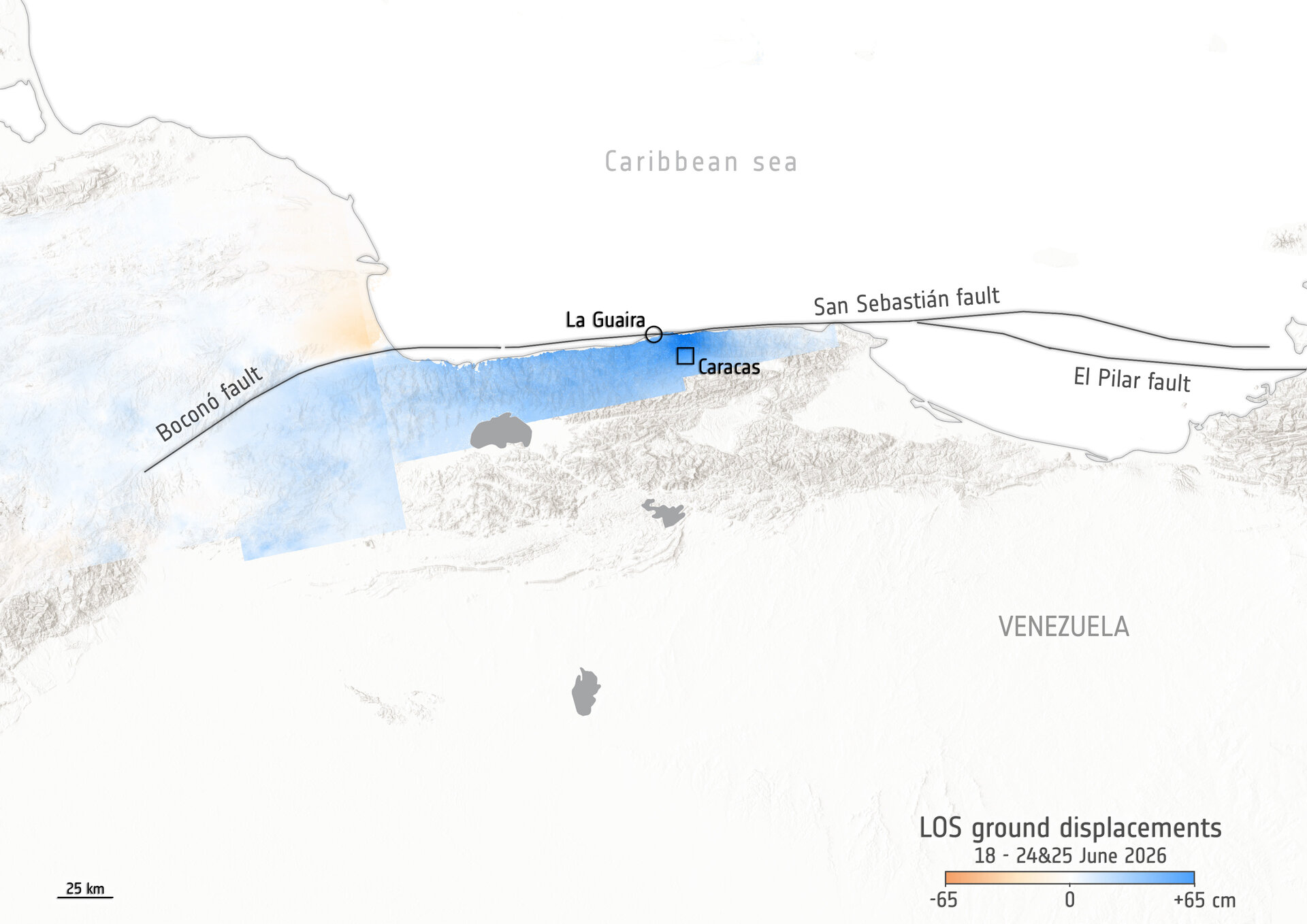Ground_displacement_following_Venezuela_earthquakes_pillars The data was captured by radar instruments on the Copernicus Sentinel-1 satellites.