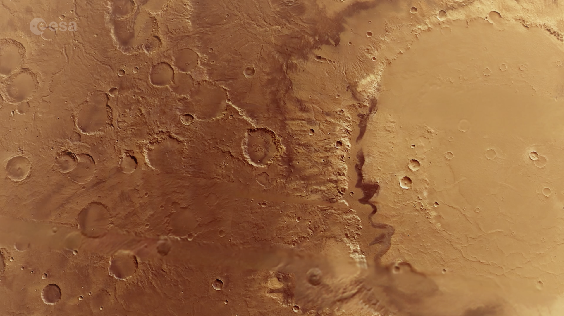 Fly_around_Schiaparelli_Crater_with_Mars_Express_pillars Fly around Schiaparelli Crater with Mars Express