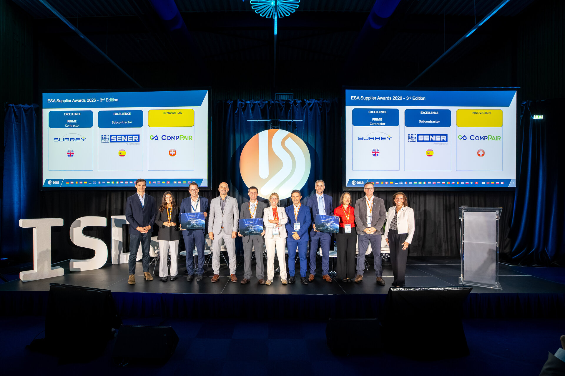 Company_awards_at_Industry_Space_Days_2026_pillars Three space companies win ESA awards for excellence and innovation