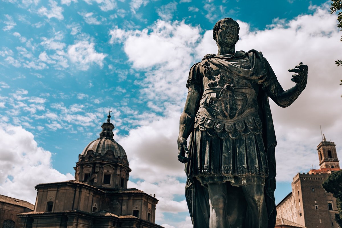 GettyImages-2269567886-julius-caesar-rome Roman dictator Julius Caesar defeated Gaul to bring enormous wealth and territory under Roman con...