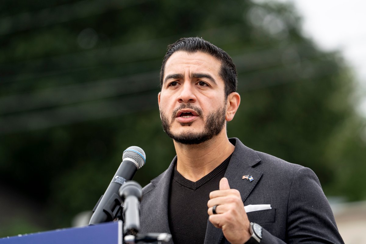 Michigan Democratic Senate candidate Abdul El-Sayed speaks during a press conference on September...