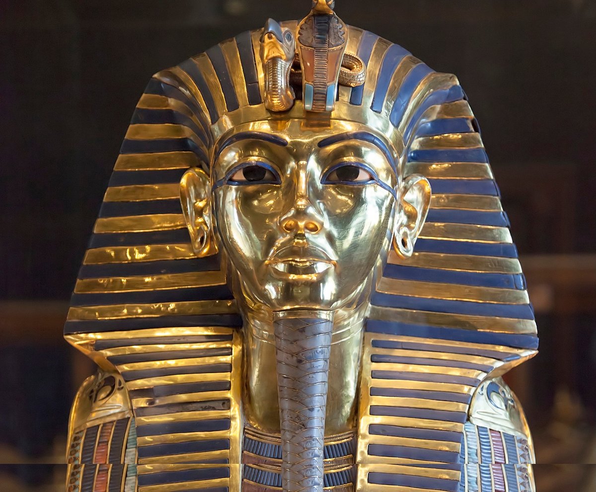 tutankhamun-mask The funerary mask of Tutankhamun on display in Cairo, Egypt Public Domain via Wikimedia Commons