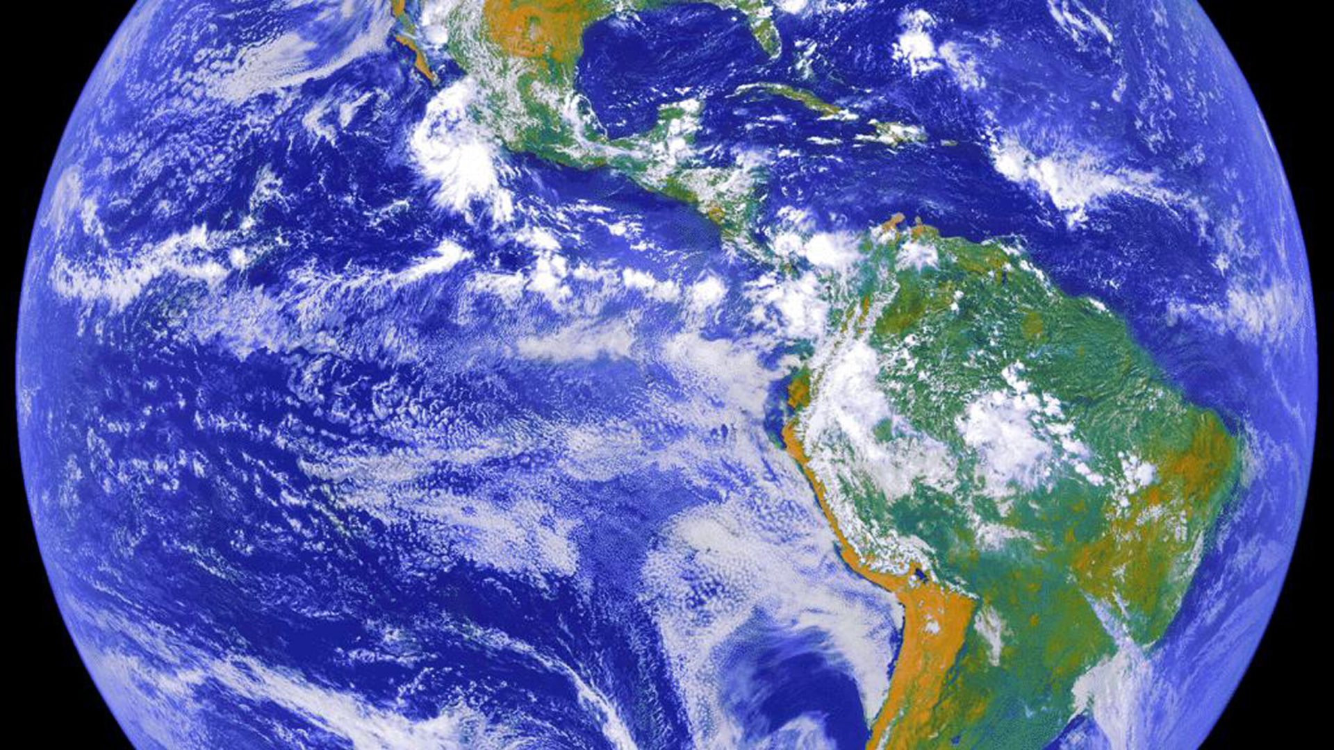 Full-disk image of Earth captured by NOAA's GOES-8 satellite, which operated from 1994 to 2004