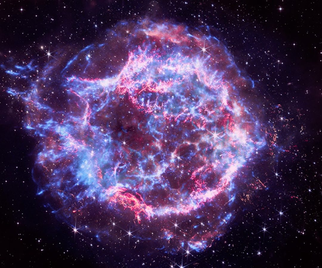 In Cassiopeia A, X-rays from NASA's Chandra X-ray Observatory are shown along with an infrared im...