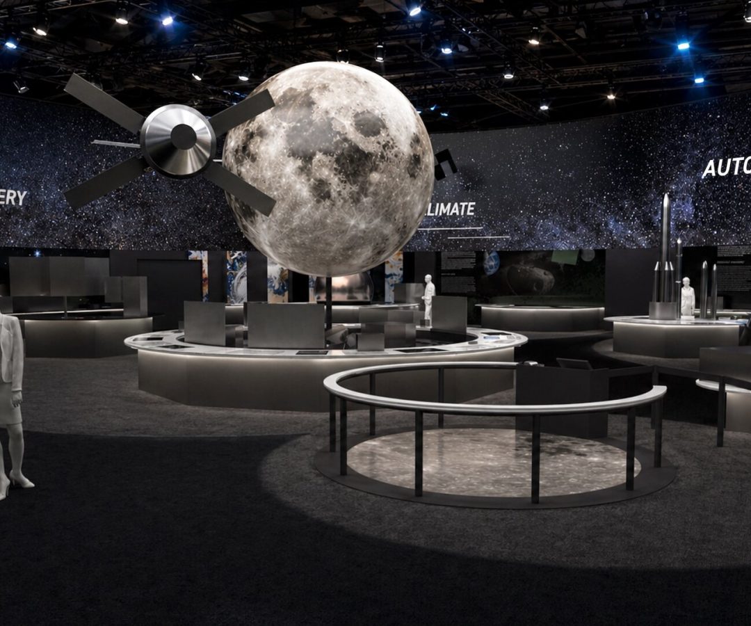 At the heart of the Space Pavilion, the Moon and Orion powered by the European Service Module ref...