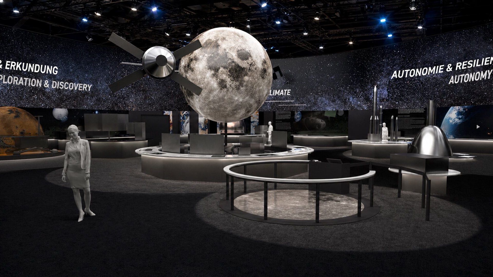 At the heart of the Space Pavilion, the Moon and Orion powered by the European Service Module ref...