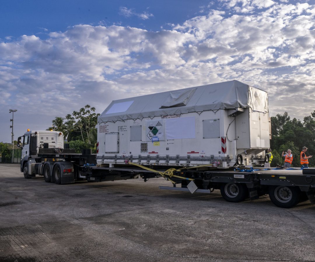 FLEX and Sentinel-3C arrive at Europe’s Spaceport