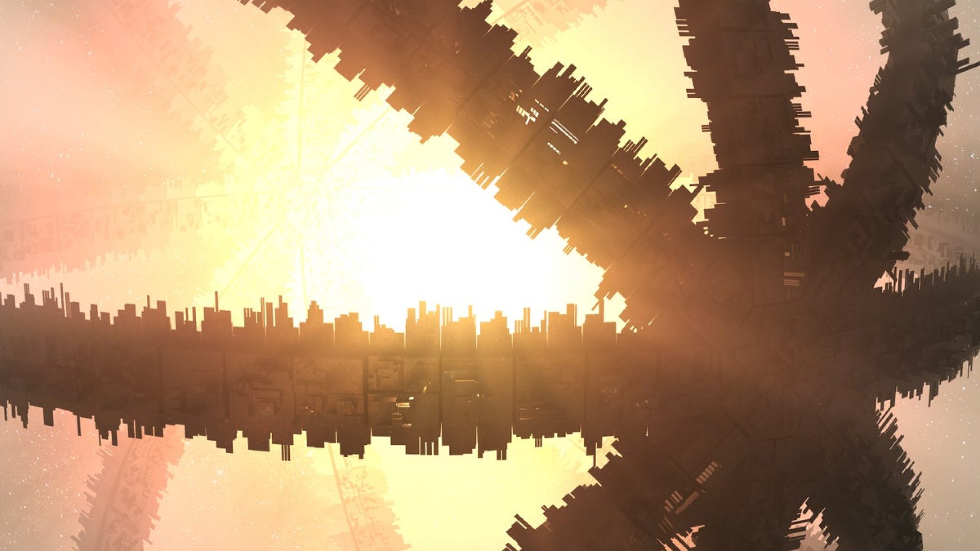 This artist’s concept shows a hypothetical light-harvesting megastructure built around a star. ...