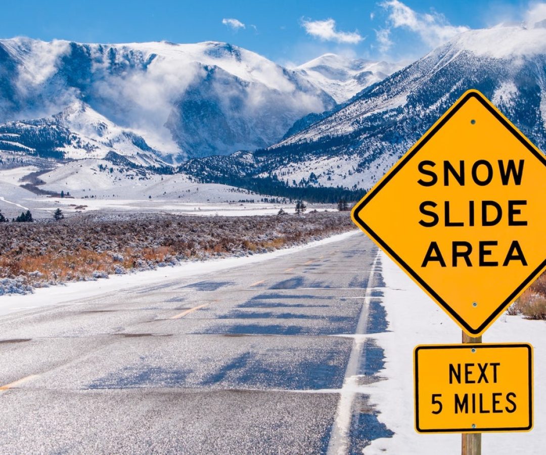 Motorists are warned of dangerous driving conditions on a road leading into the Sierra Nevada Mou...