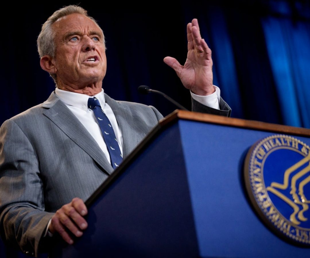 Secretary of Health and Human Services Robert F. Kennedy, Jr., speaks at a news conference at the...