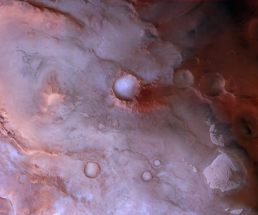 Purple swirls on the Red Planet