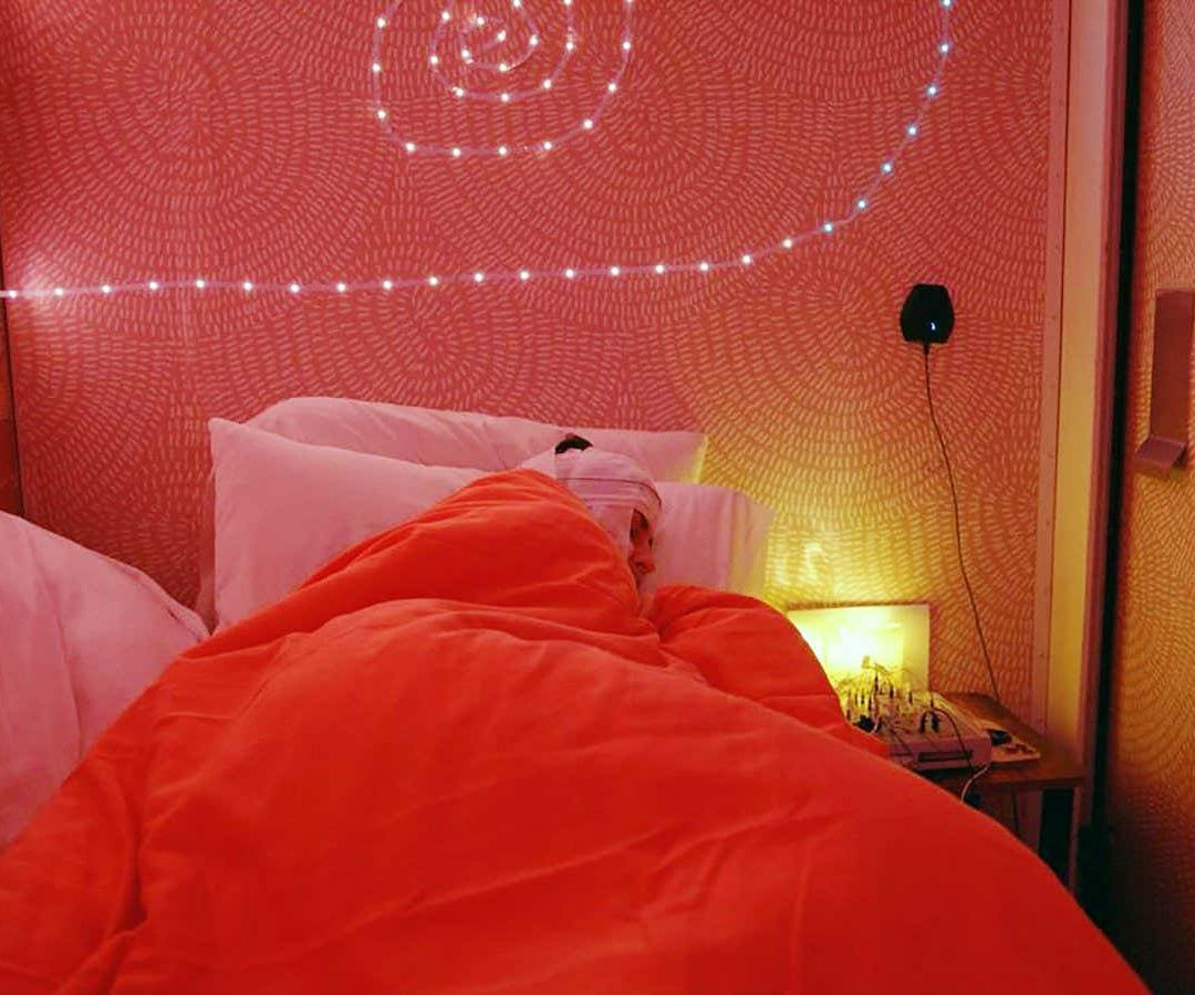 One of the study’s participants asleep during the experimentMia Lux