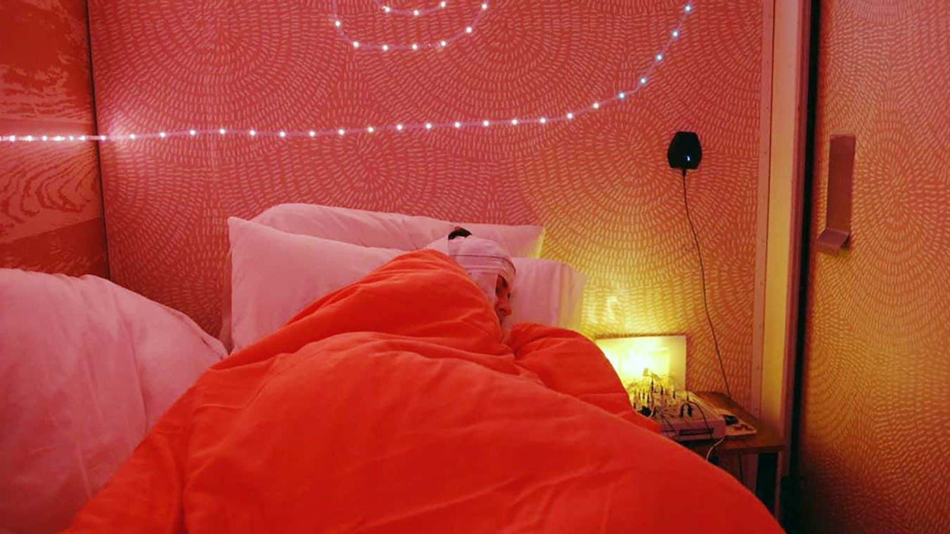 One of the study’s participants asleep during the experimentMia Lux