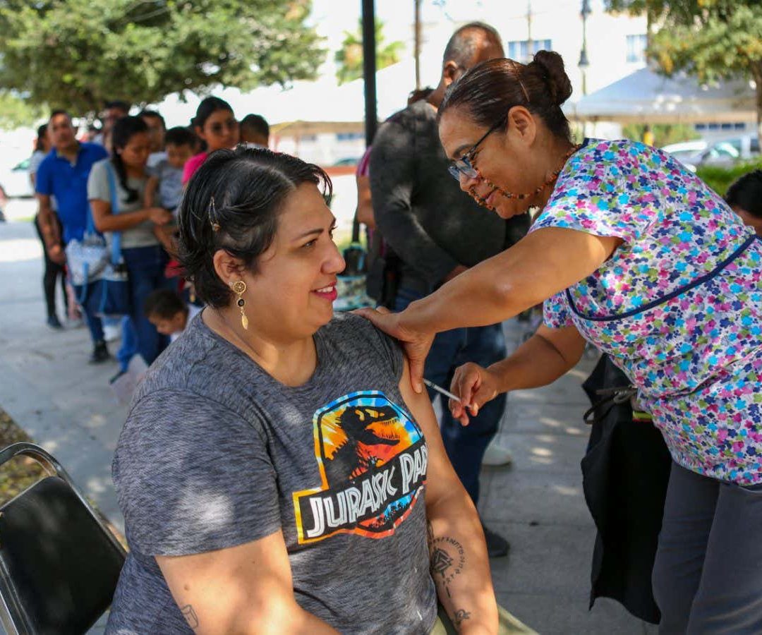A woman receiving the measles vaccine in MexicoJULIO CESAR AGUILAR/AFP via Getty Images