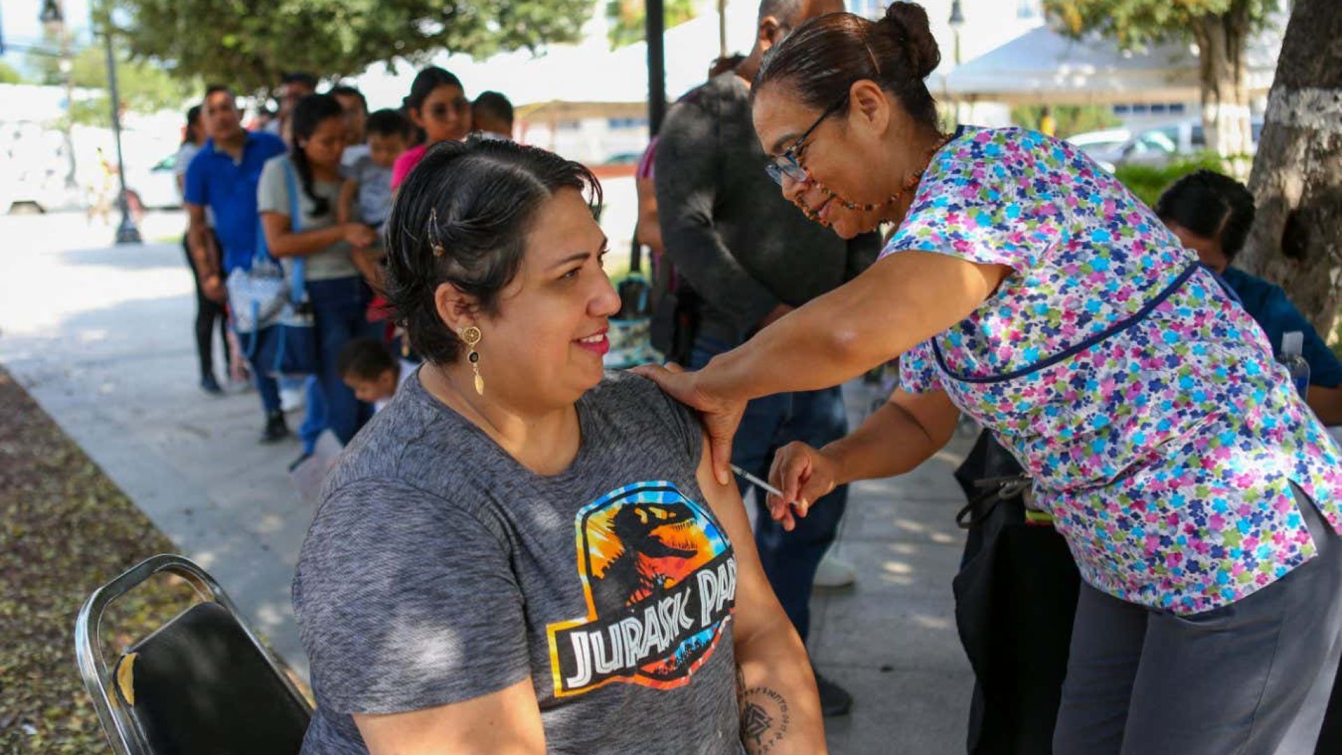 A woman receiving the measles vaccine in MexicoJULIO CESAR AGUILAR/AFP via Getty Images