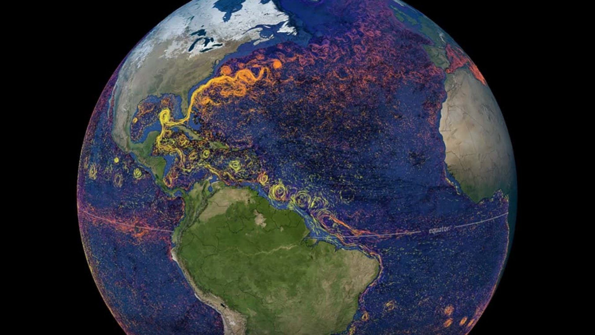 Visualisation showing the western boundary currents that form part of the Atlantic Meridional Ove...