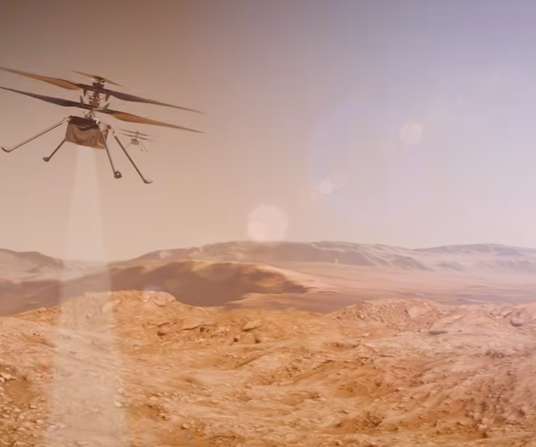 A still taken from a NASA video about the SkyFall Mars helicopter mission. NASA/JPL-Caltech
