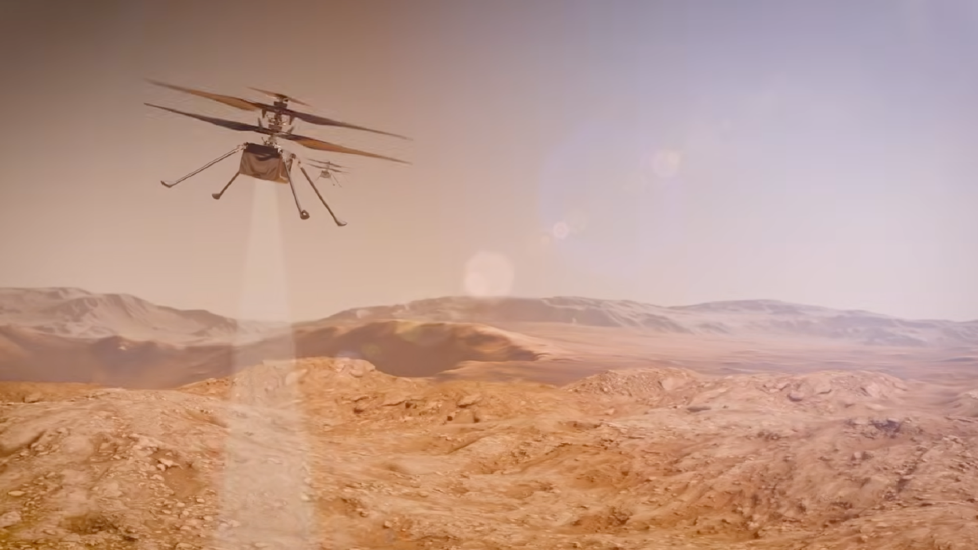 A still taken from a NASA video about the SkyFall Mars helicopter mission. NASA/JPL-Caltech