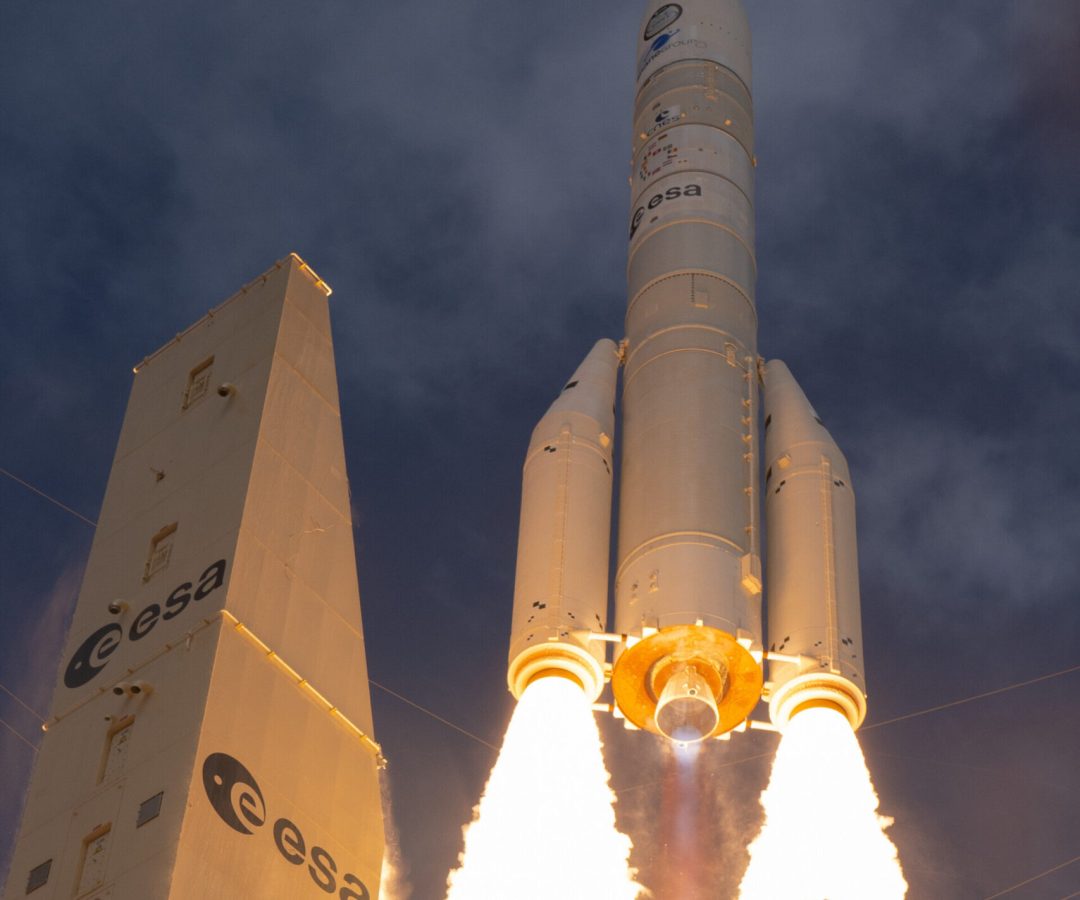 Vertical liftoff as Ariane 6 takes flight for the first time