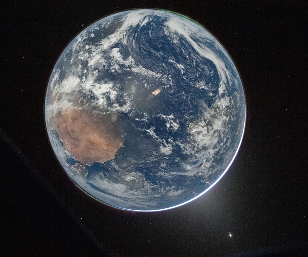 A view of Earth taken by NASA astronaut and Artemis II Commander Reid Wiseman from the Orion spac...