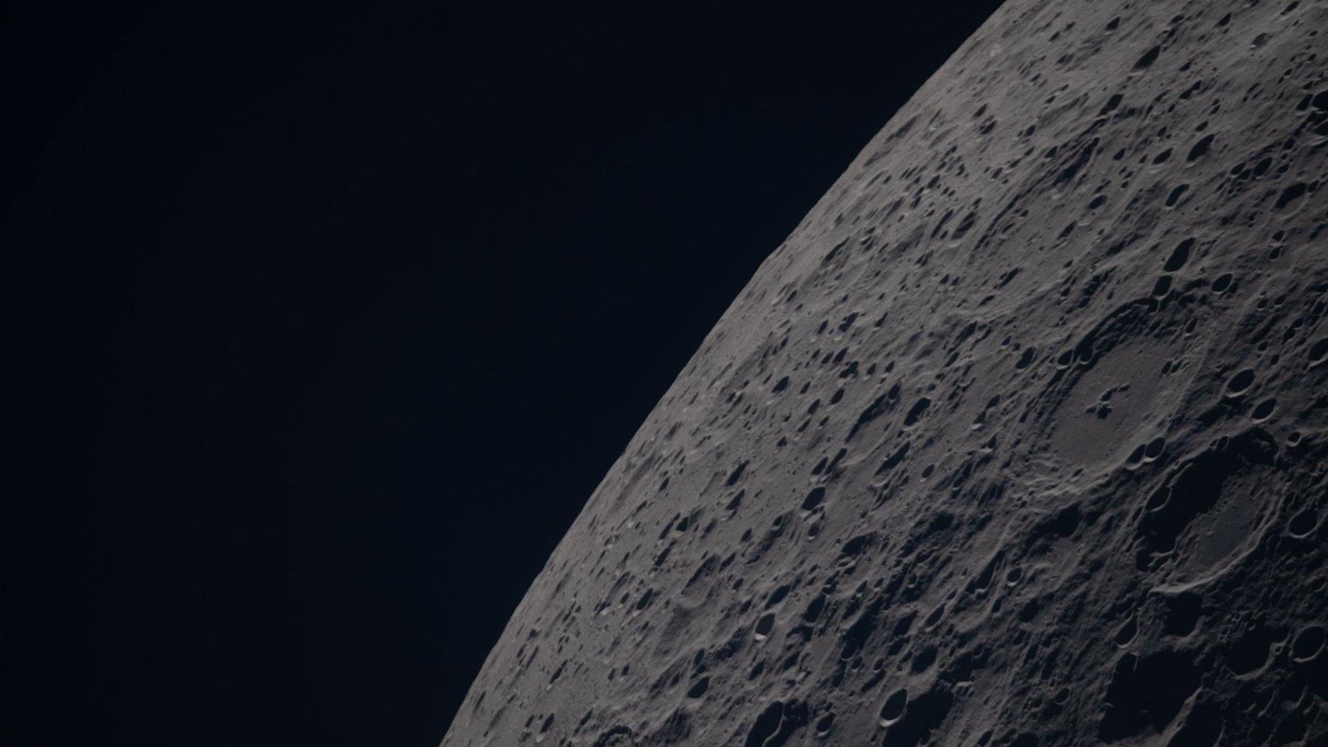 (April 6, 2026) – Poynting crater and Keeler crater are visible side by side in the lower right...