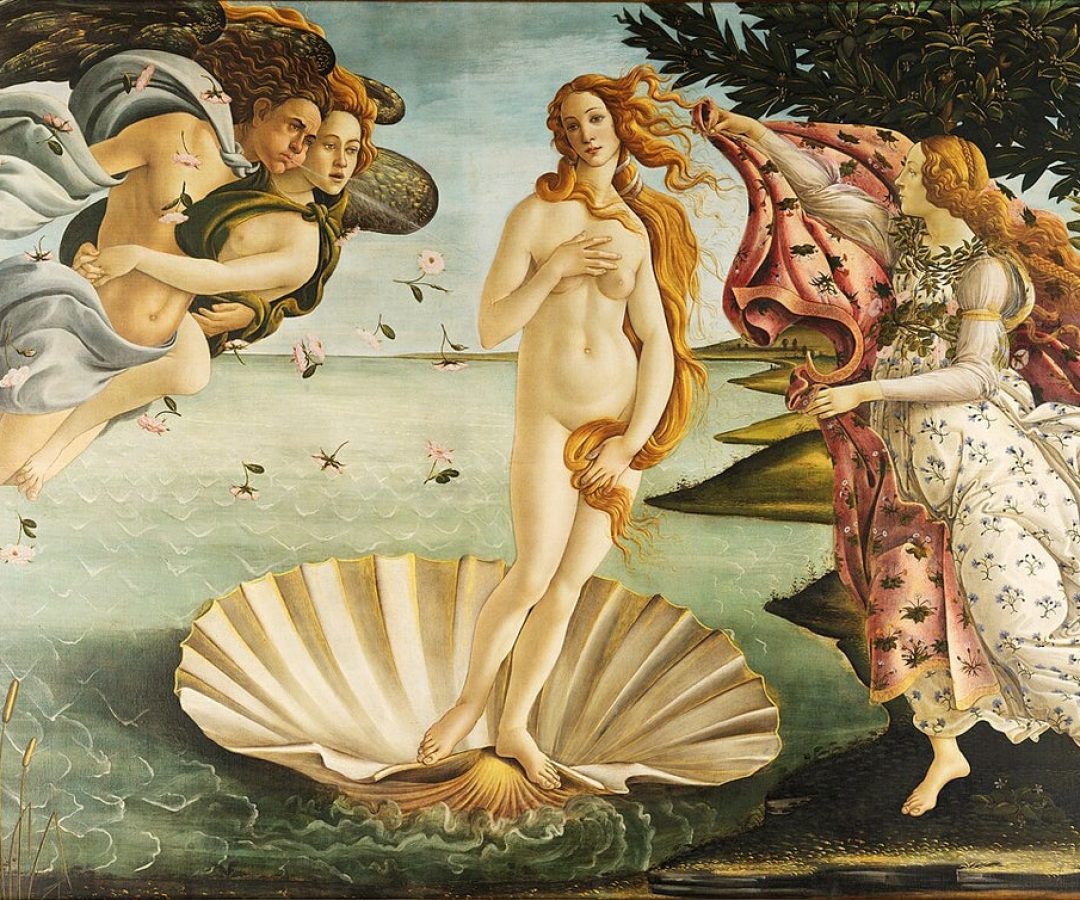 The Birth of Venus (Botticelli – c. 1484–1486) Public Domain via Wikimedia Commons