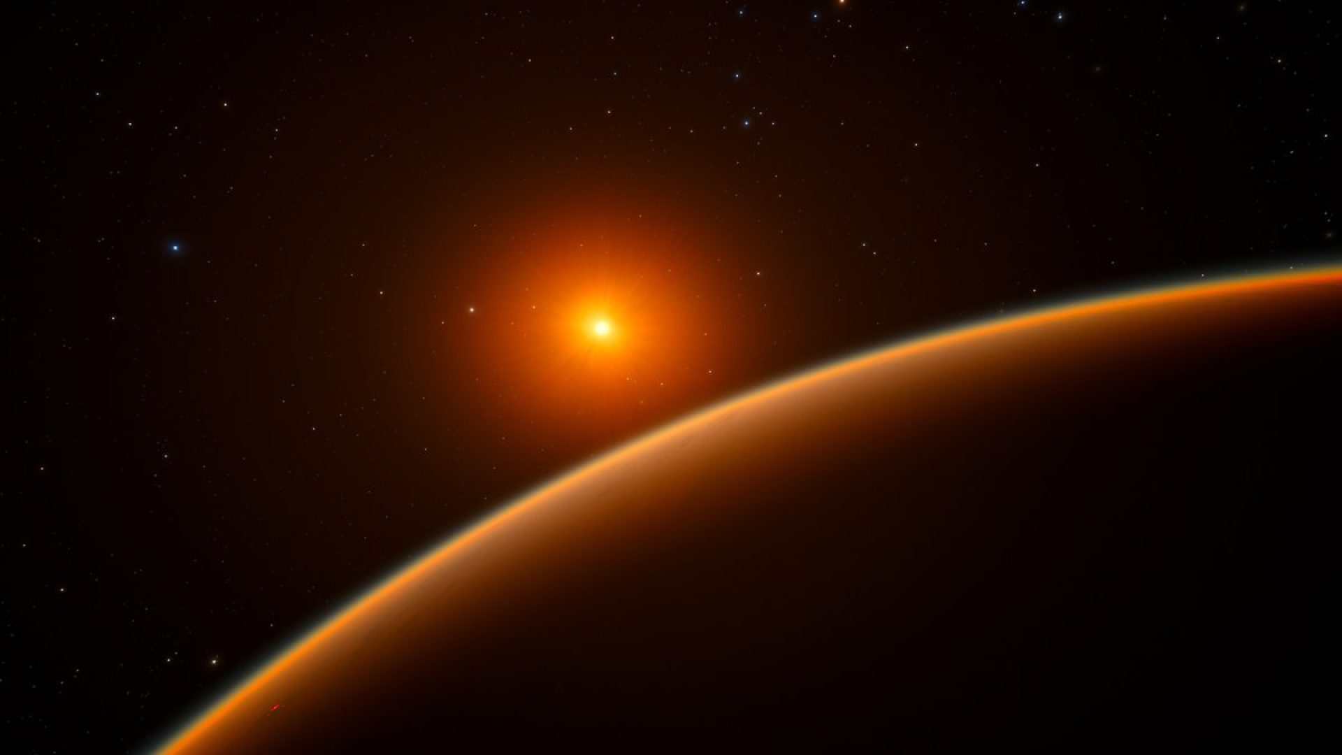 LHS 1140b, seen here alongside its red dwarf star in an artist’s concept, is an exoplanet some ...