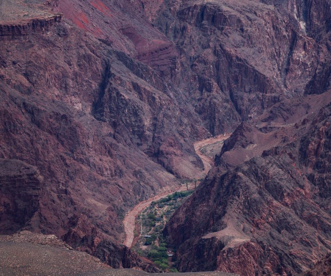 The campsite at Bright Angel Creek corridor at the Grand Canyon, which was hit with flash floods ...