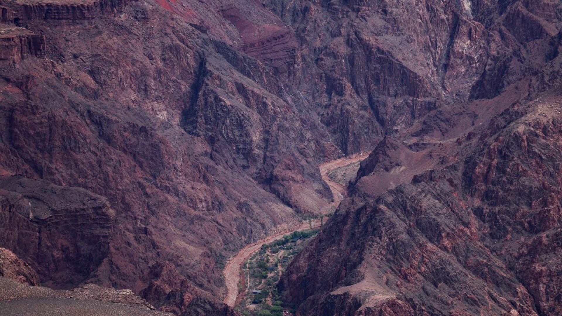 The campsite at Bright Angel Creek corridor at the Grand Canyon, which was hit with flash floods ...