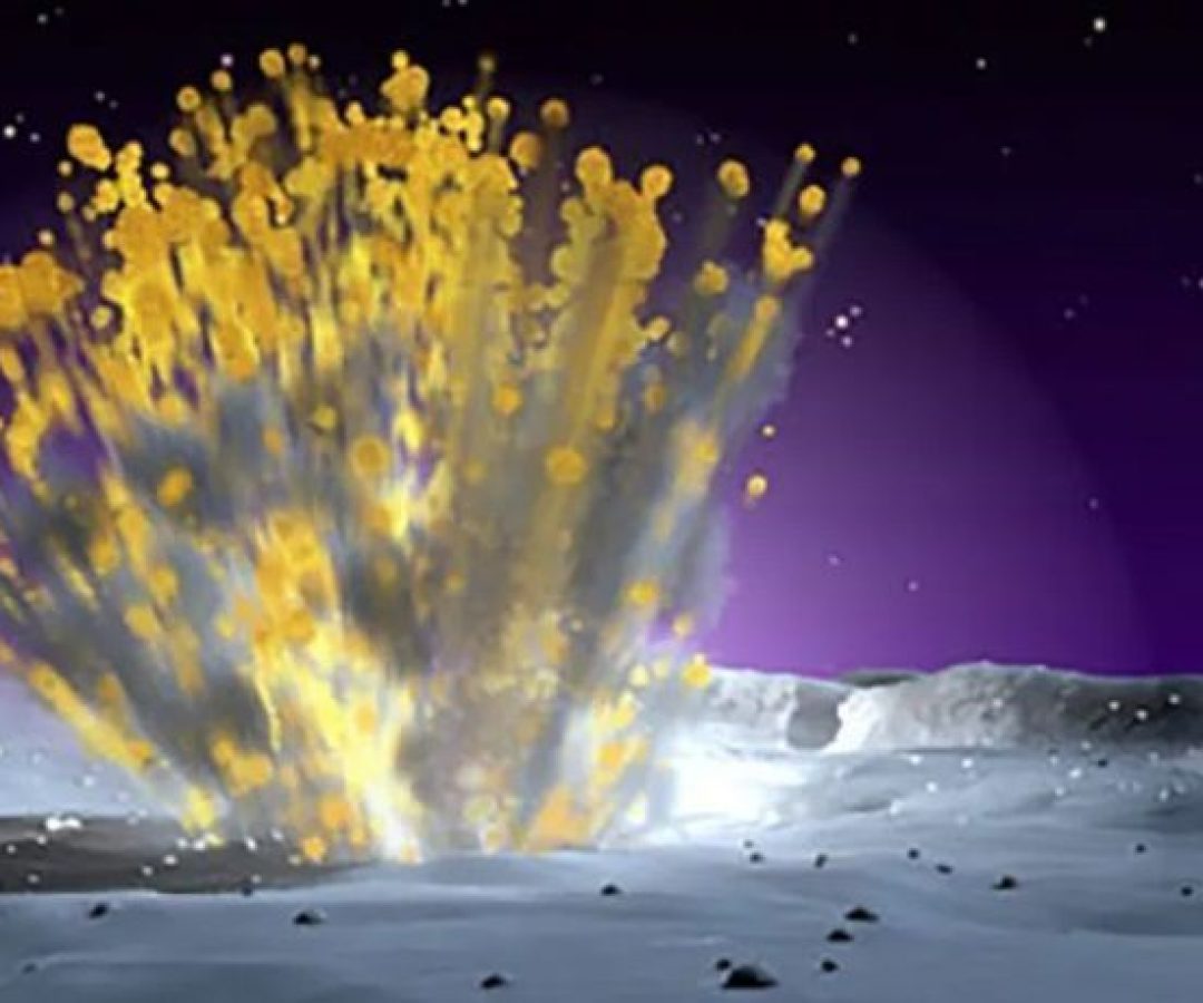 Imagem ilustrativa de objeto se chocando contra a Lua  • Nasa