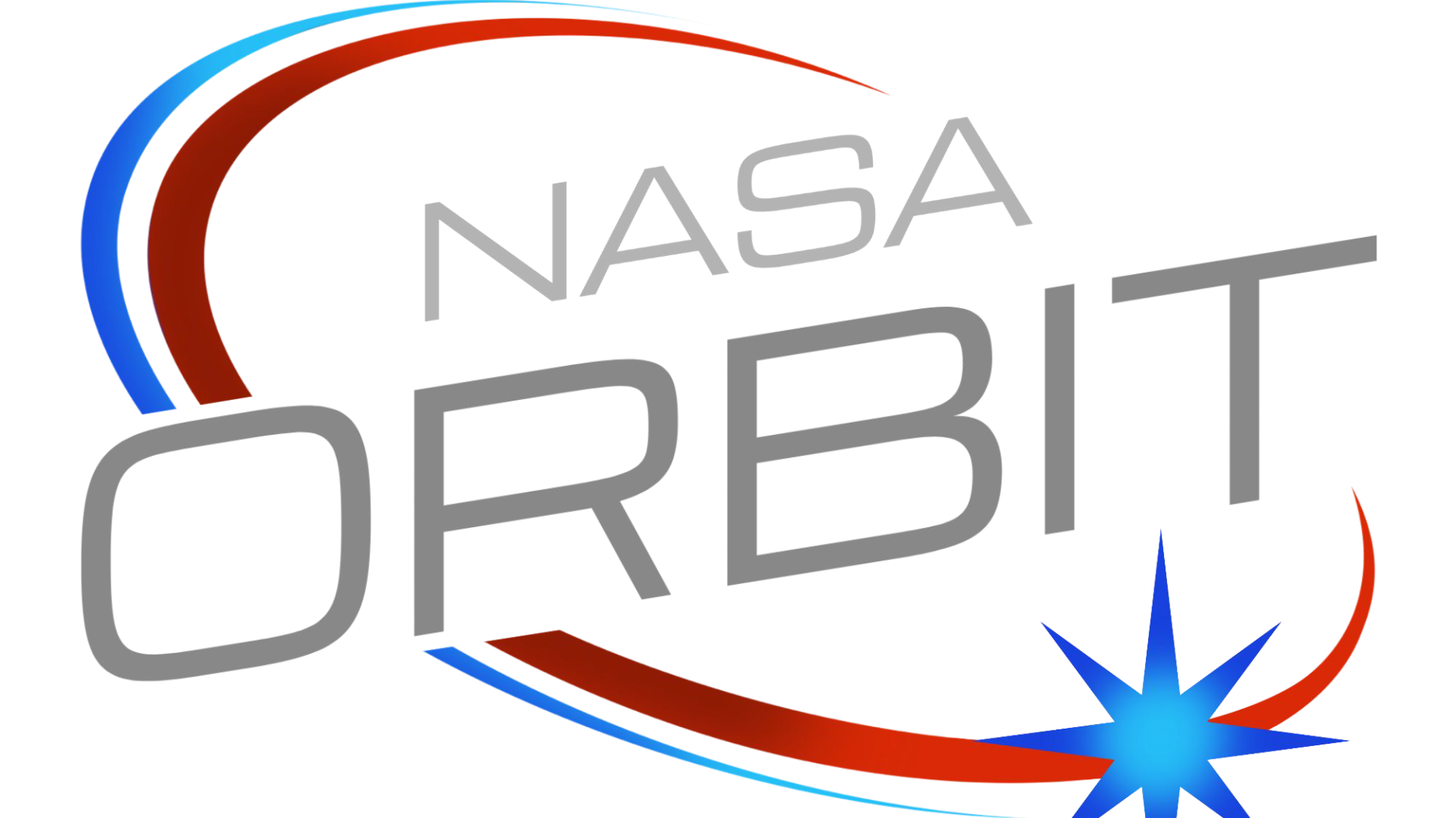 NASA ORBIT graphic design imagery. The words "NASA ORBIT" are displayed encircled by an oval grap...