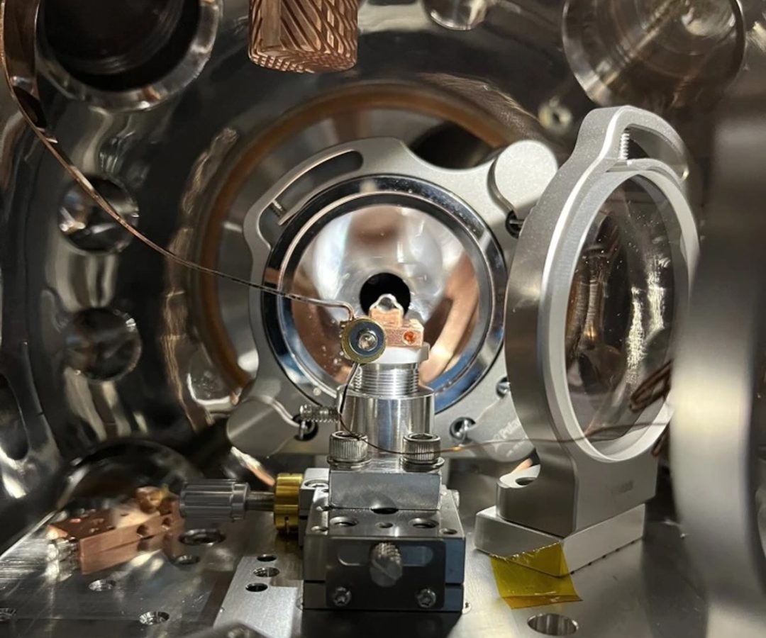 Researchers are attempting to build the world’s first nuclear clock. This is a view inside the ...