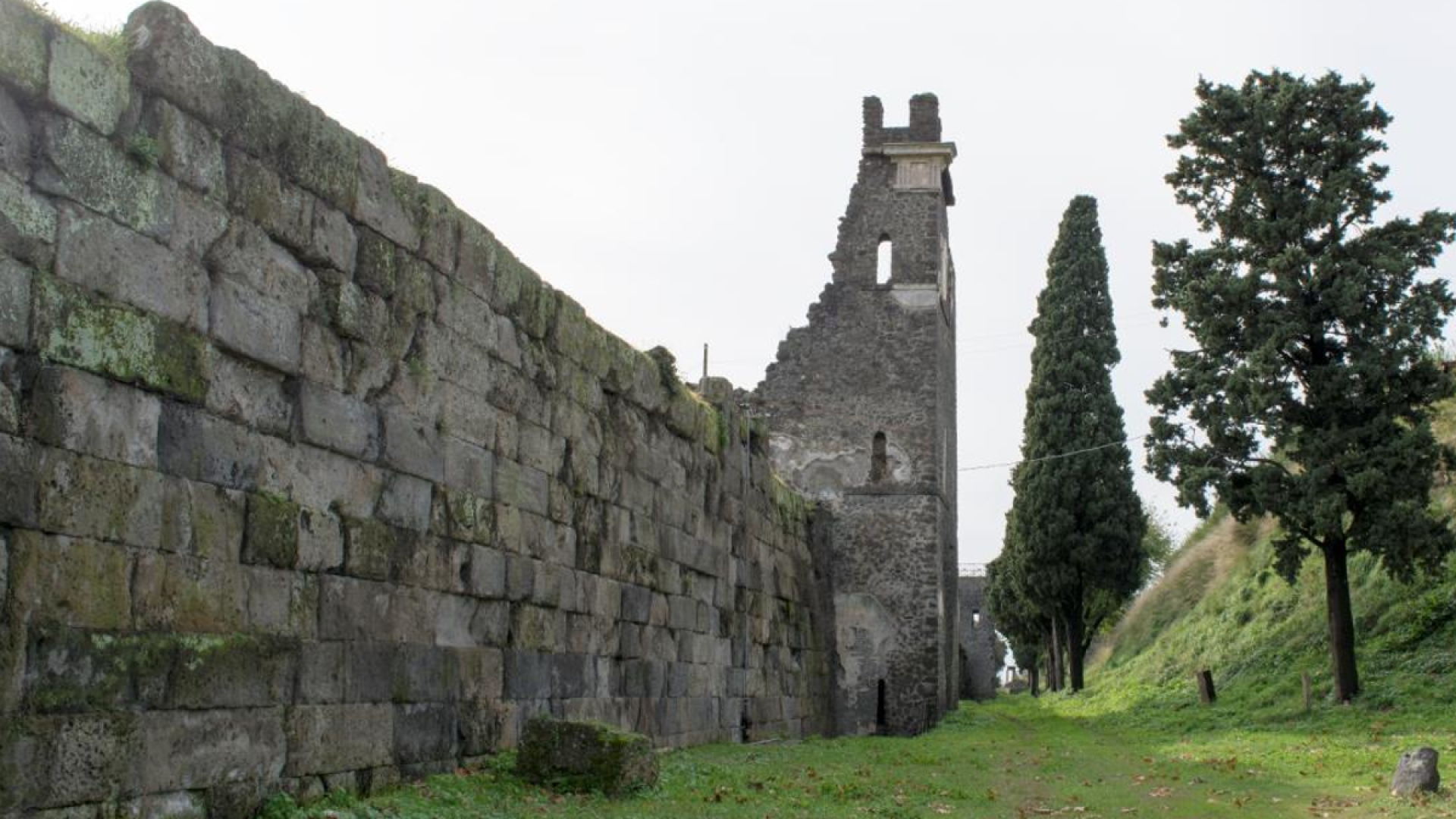 A view of the northern fortification wall looking toward what is called Tower X. Rossi, et al. (C...